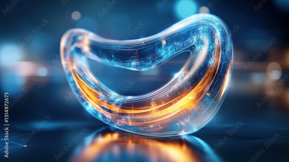 Poster futuristic transparent sculpture digital art studio 3d render abstract environment close-up view inn