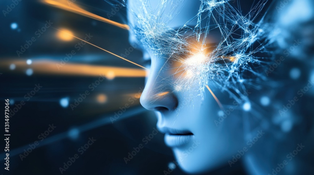 Poster digital transformation of human perception future technology insights virtual realm visual art digit