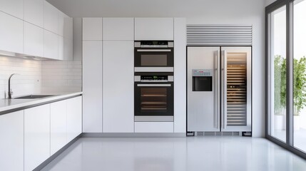 Seamless integration of a fermentation incubator into a clean, allwhite kitchen, blending technology with elegance