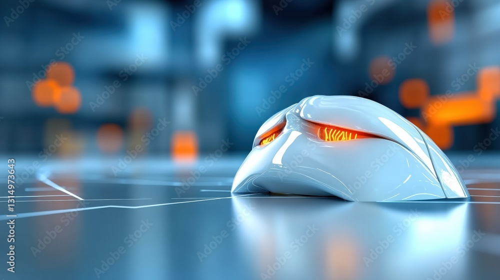 Aufkleber innovative robotics design futuristic laboratory 3d render high-tech environment close-up view conce