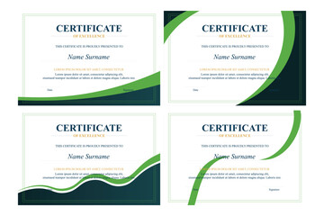 Green-Teal Achievement Certificate Templates