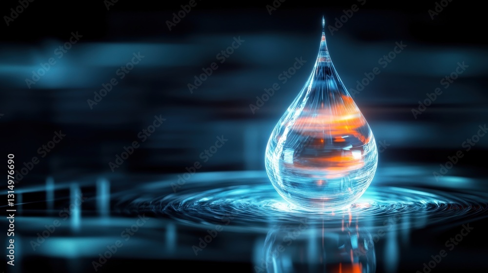 Aufkleber captivating water drop splash underwater high-resolution image abstract close-up fluid dynamics