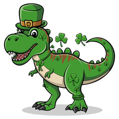 St. Patrick's Day T-Rex Clipart