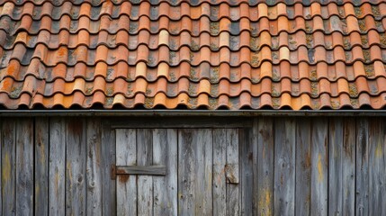 Fototapeta premium Rustic wooden shed roof tiles