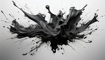 Naklejka premium black color splash explosion white background