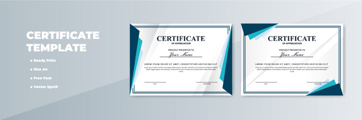 Modern A4 certificate template design, gray background (1)