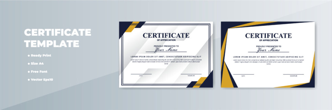 Modern A4 certificate template design; gray background (1)