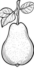 Minimalist Pear Silhouette. Clean Outline Design for Fresh Fruit Icon