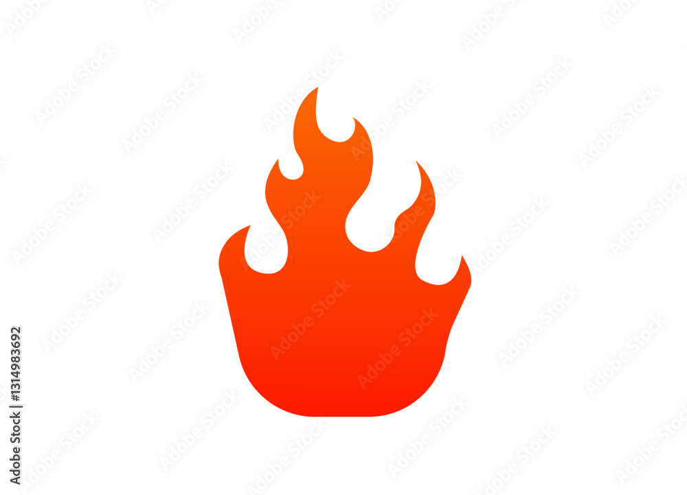 Poster a simple orange stylized flame icon on a plain backdrop that adds warmth to design elements.