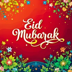 Eid Mubarak Greeting Card Poster