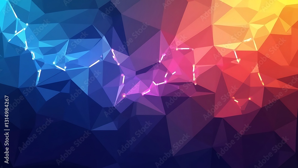 Poster abstract dynamic polygonal background. generative ai.