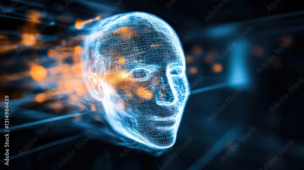 Poster digital transformation concept virtual environment 3d visualization technological innovation futuris