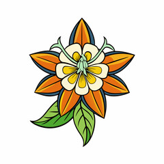 columbine flower isolated on white