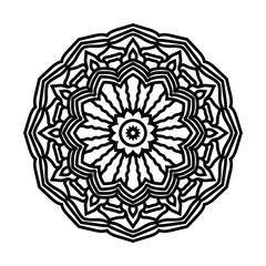 Easily editable and resizable coloring mandala background