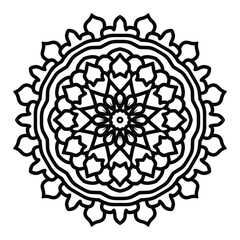 Easily editable and resizable coloring mandala background