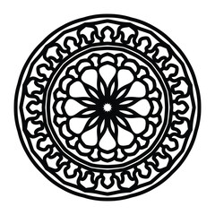Circular pattern in the form of mandala with flower for henna mandala tattoo decoration