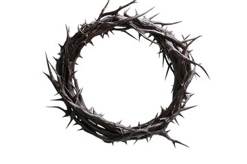 Fototapeta premium Crown of thorns in circular shape, symbolizing Christ's suffering on Good Friday