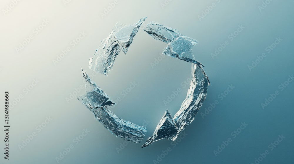 Leinwandbilder Circular recycling loop representing sustainable consumption with space for text and minimalist design principles