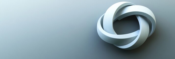 Circular recycling loop illustrates the infinite nature of sustainable consumption in minimalistic design