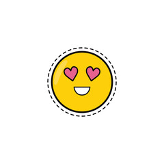 cute smiley heart eye emoji elements vector