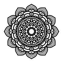 Circular pattern in the form of mandala with flower for henna mandala tattoo decoration