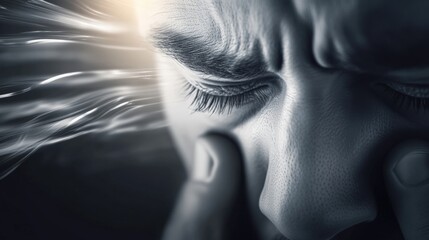 Understanding emotional pain close-up portrait studio intimate environment isolated view human experience