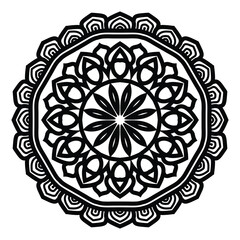 Circular pattern in the form of mandala with flower for henna mandala tattoo decoration
