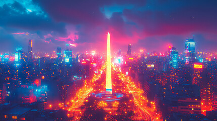 Obraz premium cyberpunk buenos aires,