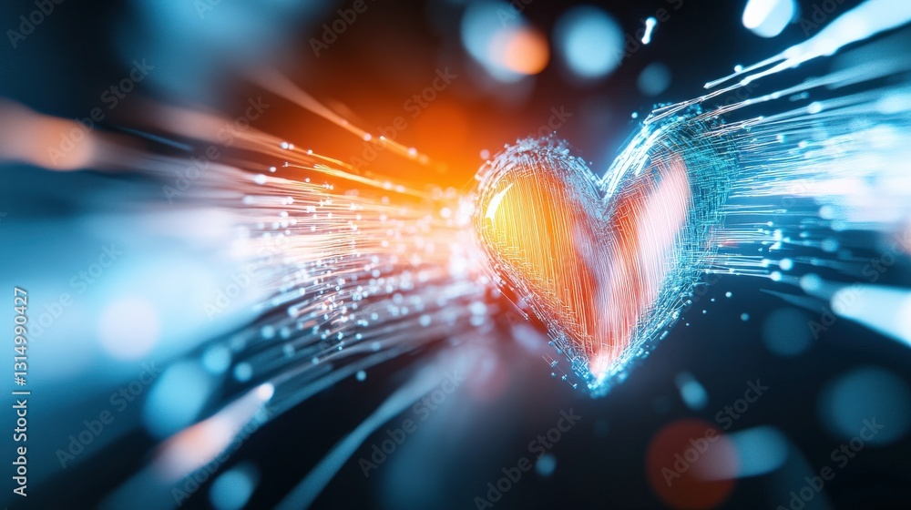 Poster dynamic heart visualization digital art abstract concept colorful environment close-up perspective l