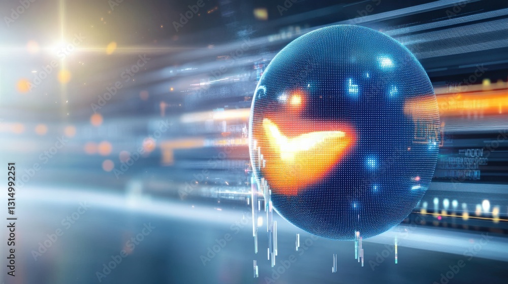 Poster dynamic visualization of data-driven technology digital space infographic high-tech environment futu