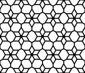 Seamless girih pattern. Girih 6. Traditional Islamic Design. Mosque decoration element. Seamless geometric pattern. Seamless islamic pattern. Background vector illustration. Morocco seamless vector pa