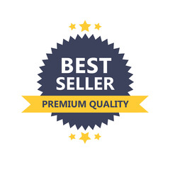 Best Seller Ribbon Badge sign design