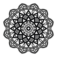 Circular pattern in the form of mandala with flower for henna mandala tattoo decoration