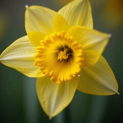 Close-Up of a Yellow Daffodil Capturing the Beauty, Detail, and Vibrant Essence of a Spring Flower in Full Bloom