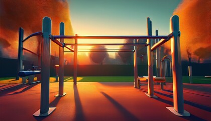 parallel bars designed for outdoor fitness ideal for calisthenics strength training and bodyweight exercises in parks or recreational areas