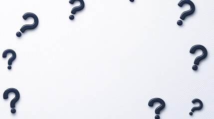 Naklejka premium Multitude of white question marks on dark background