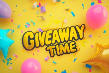Exciting giveaway time with colorful decorations and festive balloons at a cheerful celebration