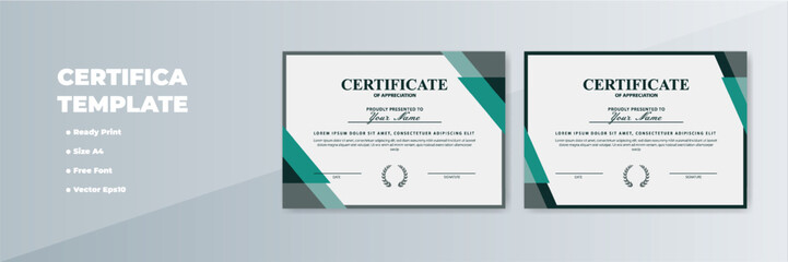 Modern Certificate Template Design; A4 Size, Print-Ready