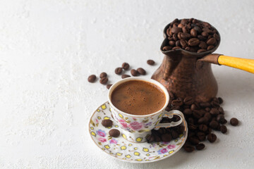 Traditional delicious Turkish coffee and Turkish delight