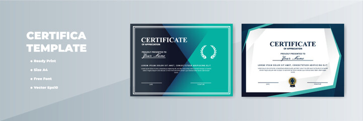 Modern certificate templates design, A4 size, ready print