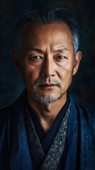 Fototapeta premium An Elderly Man in Traditional Japanese Attire