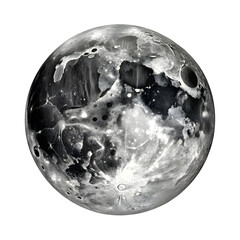 Full moon isolated on transparent background
