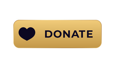 A gold button features a heart icon alongside the word donate, encouraging charitable contributions.