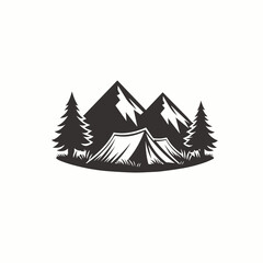 Obraz premium Nature Camping in mountains logo design