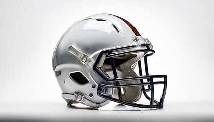 a generic white football helmet for american football symbolizing safety and protection isolated on a white background