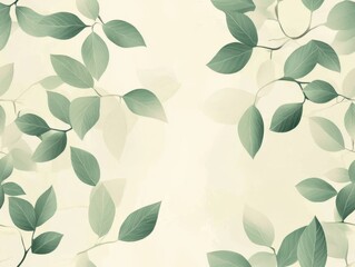 Seamless Pattern - Elegant leafy design against a soft background, creating a natural ambiance.