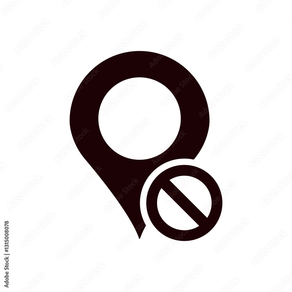 Poster simple black map pin symbol with a circle inside. ideal for navigation and marking locations.