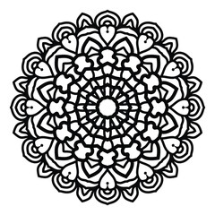 Mandala pattern black and white doodles sketch good mood