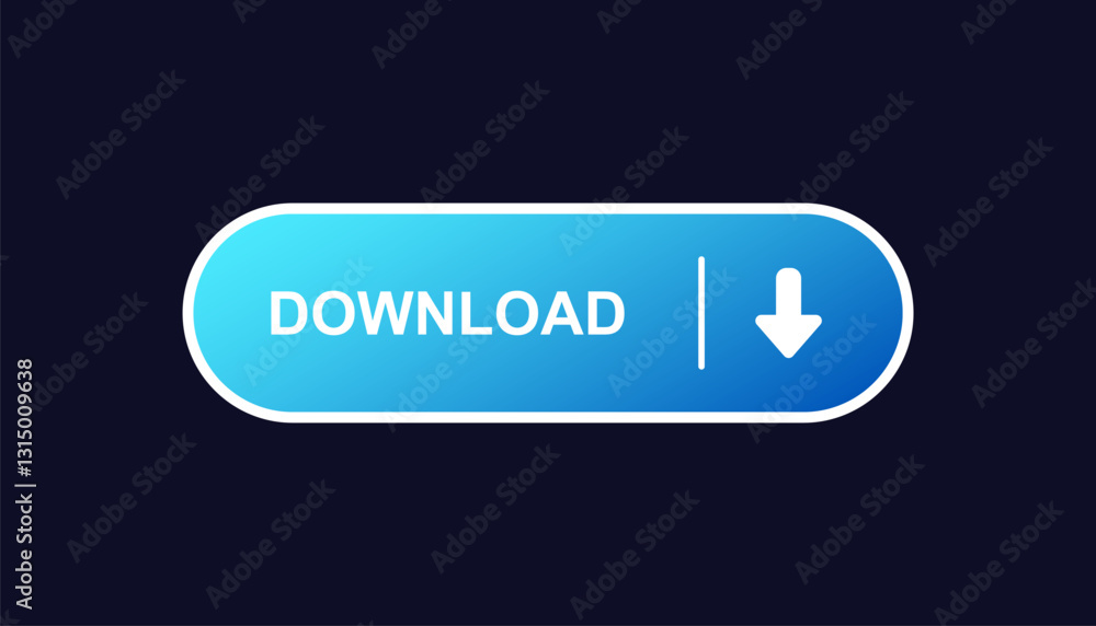 Poster blue button labeled download with white arrow pointing down for quick online access and management.