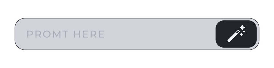 Gray search bar displays typo in text, reading promt here, with a magic wand icon on the right. © Oleksii Bezrodnii
